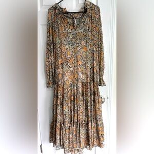Free people maxi dress size medium multicolor neutral colors